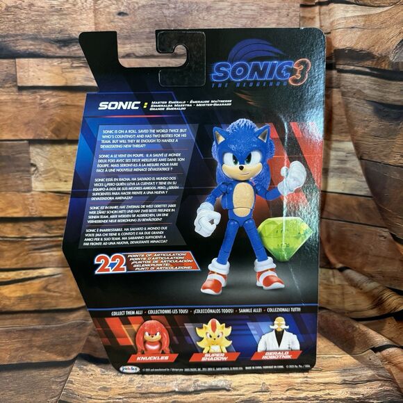 Sonic the Hedgehog 3 Movie Action Figure with Master Emerald Jakks Pacific 5" - Picture 2 of 7
